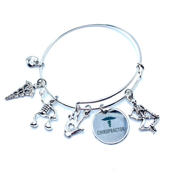 Chiropractor Charm Bracelet Bangle - Picture 2 of 6